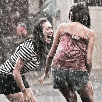 girls in rain
